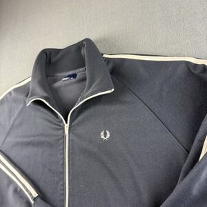 Fred Perry Jacket Men's 2XL Blue Track Running Warm Up London Luxury J6600